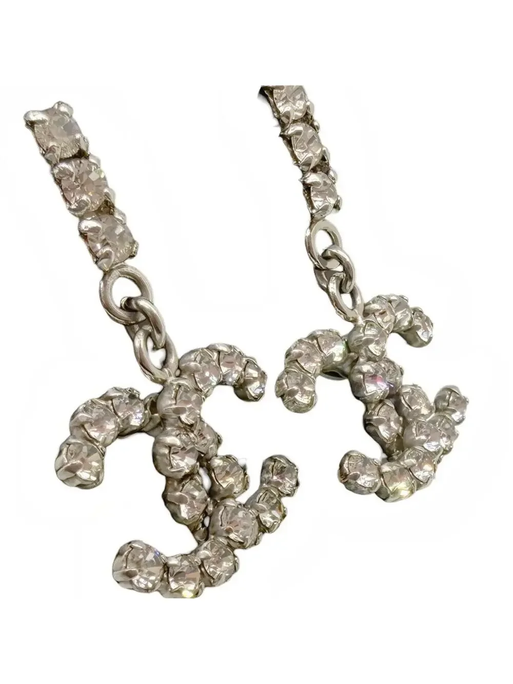 Chanel Cc Logo Earrings Sterling Silver #247130C90B